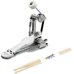 Sonor Pedal PB Perfect Balance Jojo Mayer Signature mit Schlagzeugstöcken (Schlagzeug), Effektpedal, Silber