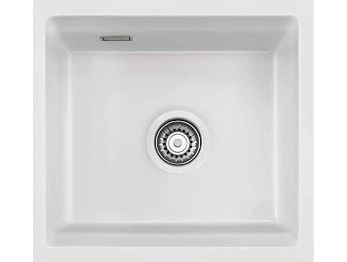 Flächenbündige Spüle KARA 51 F/o in POLAR mit Handbetätigung/ab Schrankbreite 50 cm/Einbauspüle