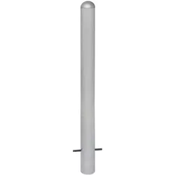PROREGAL Rammschutzpoller CITY aus Stahl ohne Reflexstreifen | Ladesäulen-Schutz zum Einbetonieren | HxØ 120x10,8cm | Silber