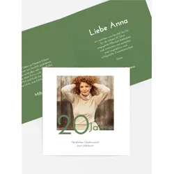 Jubiläumskarten selbst gestalten mit Spruch und Fotos im Onlinedesigner bei Meine-Kartenmanufaktur.de