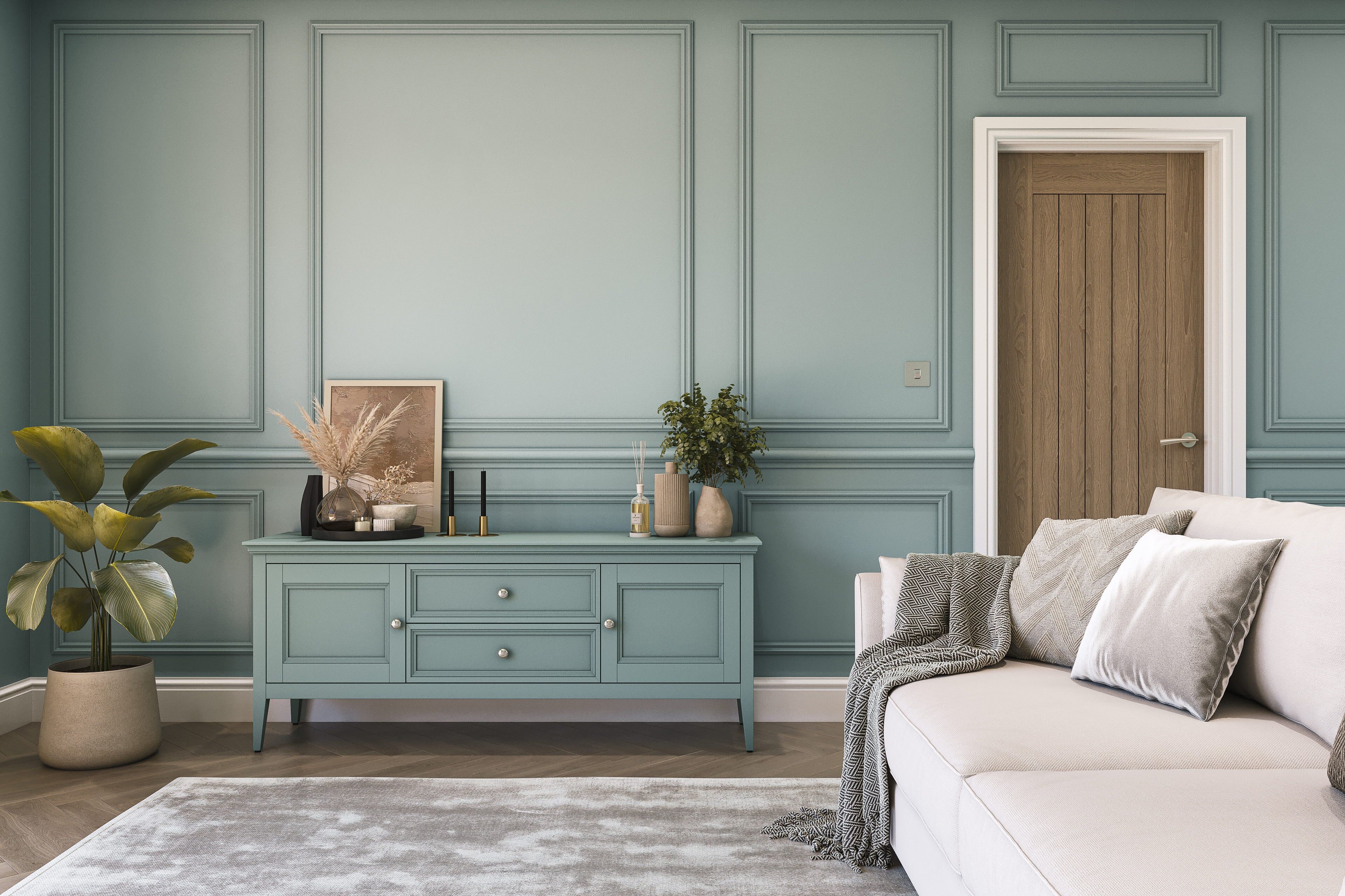 Hemway Chalk Based Furniture Paint   Summer House Blue   Shabby Chic   Chalky Matt Finish - Summer House Blue - 1L