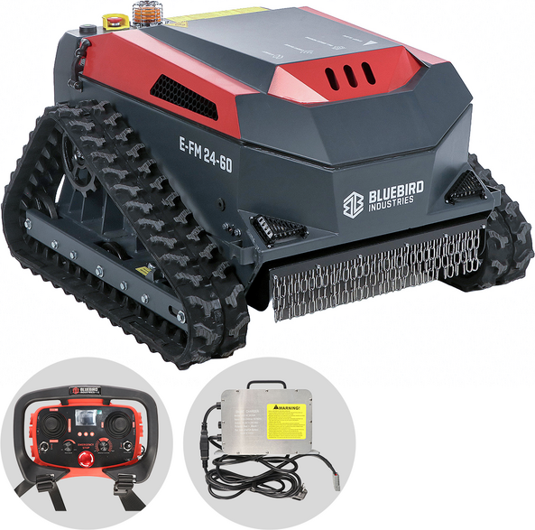 Blue Bird E-FM 24-60 - Robot Trinciaerba cingolato a batteria - 80V/50Ah - Radiocomandato