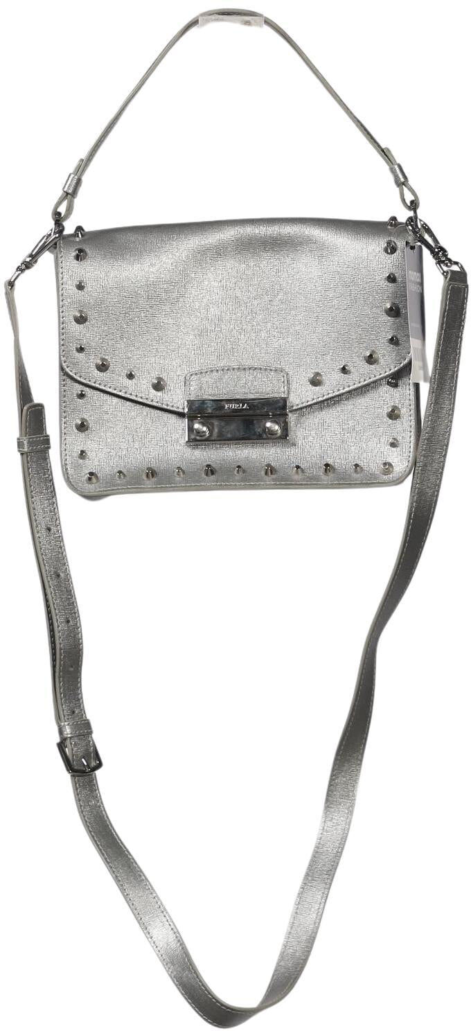 Furla Damen Handtasche klein Leder, Silber, Leder - Second Hand