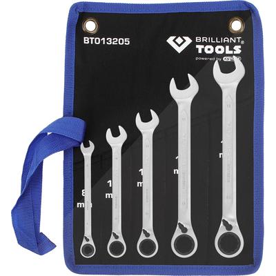 Brilliant Tools Ratschenringschlüssel-Satz, 5-tlg, umschaltbar, 8 - 19 mm [Hersteller-Nr. BT013205]