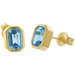 trendor 68593 Damen-Ohrringe Gold auf 925 Silber Topas Royal Blue Ohrstecker