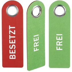 Relaxdays Türschild Besetzt Frei 3er Set Weiß,Grün,Rot