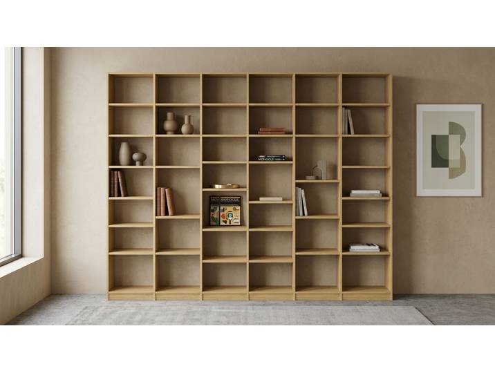 Bibliothèque blanche sur mesure Pickawood™ Chêne Naturel huilé