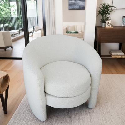 "29.92"" Boucle Lounge Chair with Round Back and Arms and Fully Padded Back Cushion"