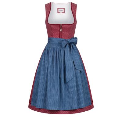 Dirndl NÜBLER "Dirndl midi Gesr", Damen, Gr. 34, EURO, rot (bordeaux), Obermaterial: 100% Baumwolle CO., Kleider