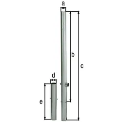 Alberts® Absperrpf.Passau herausnb.Pz.f,vz.,weiß,mit zwei roten Ringen,z.Einb.,Pf.⌀60 mm 786212