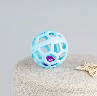 Inspire Picks Rubber Hollow Ball Dog Toy Teeth Cleaning Chew Ball With Bell For Puppies 9cmbluelingdangqiu
