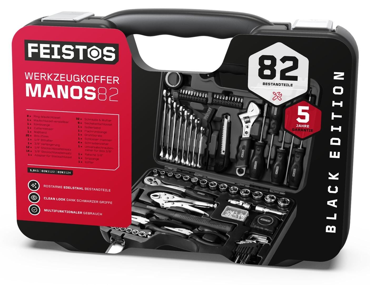FEISTOS Manos 82 gereedschapskoffer met 82 onderdelen