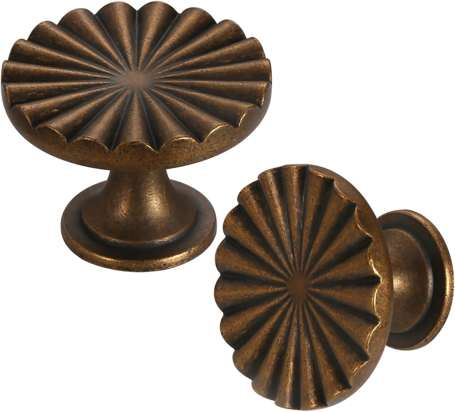 Set van 2 bronzen meubelknoppen in vintage klassieke stijl