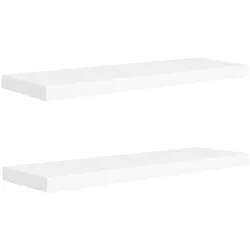 vidaXL Schweberegale 2 Stk. Weiß 80x23,5x3,8 cm MDF