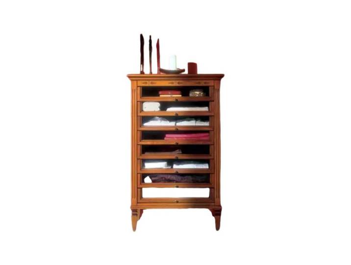 Xlmoebel Hochkommode Klassische Holzkommode mit geräumigen Schubladen und Ablagefläche (Kommode, 1 St., Kommode), Hergestellt in Europa