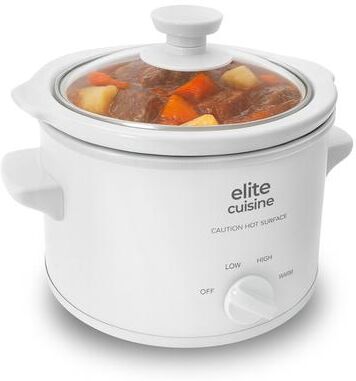 Elite Cuisine MST526 1.5Qt. Mini Slow Cooker, White