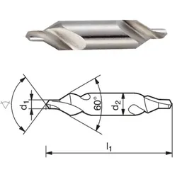 ELMAG Zentrierbohrer DIN 333 Form A, spiralgenutet, 60° Senkwinkel, rechtsschneidend, aus HSS - 89078