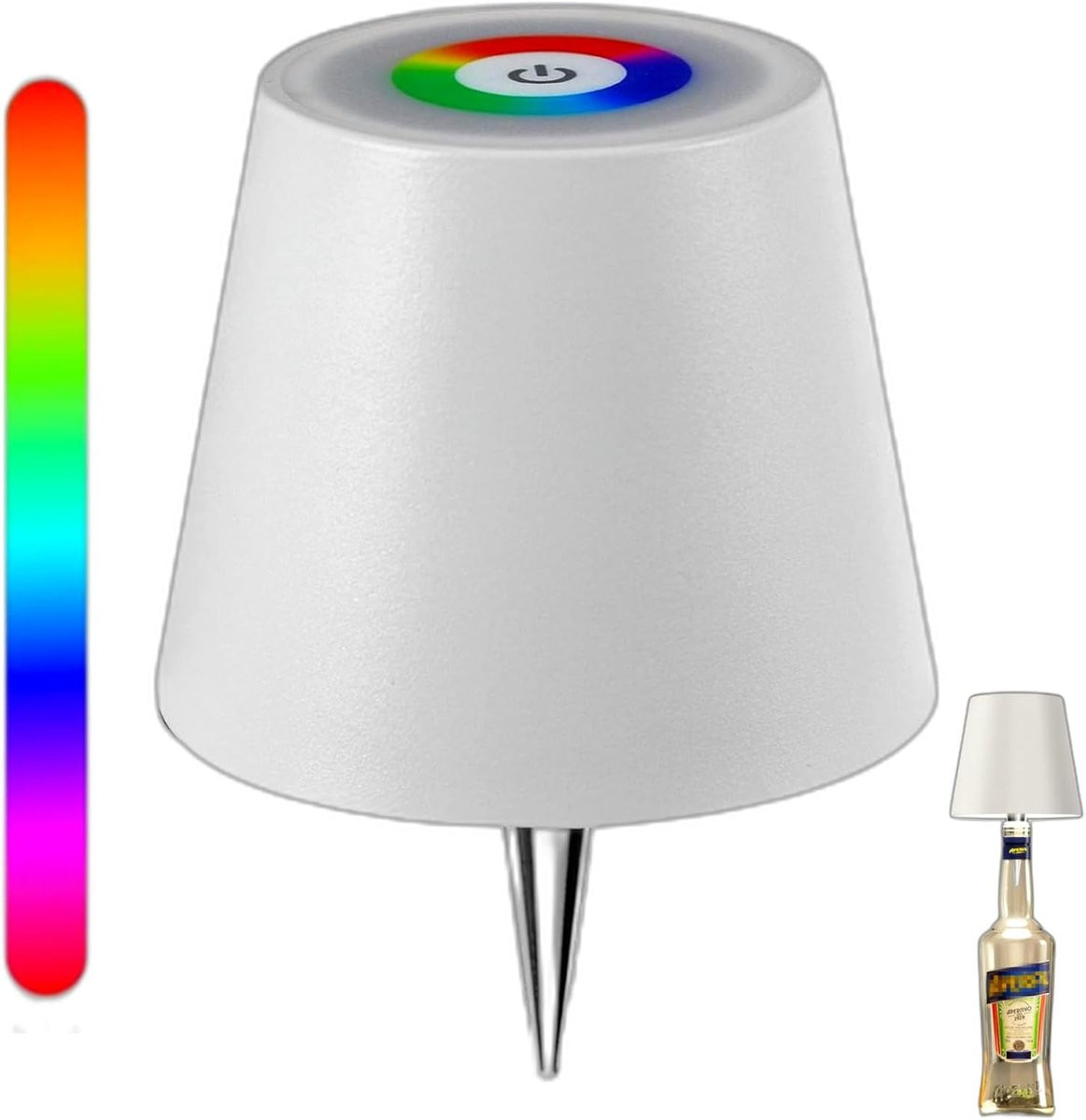 Draadloze RGB Flessenlamp Set met Oplaadbare Batterij en Wit Licht voor Sfeerverlichting