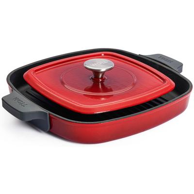 Grillpfanne WOLL "Iron", rot, B:28cm H:4,5cm L:28cm Ø:28cm, Pfannen, 28x28 cm, Induktion