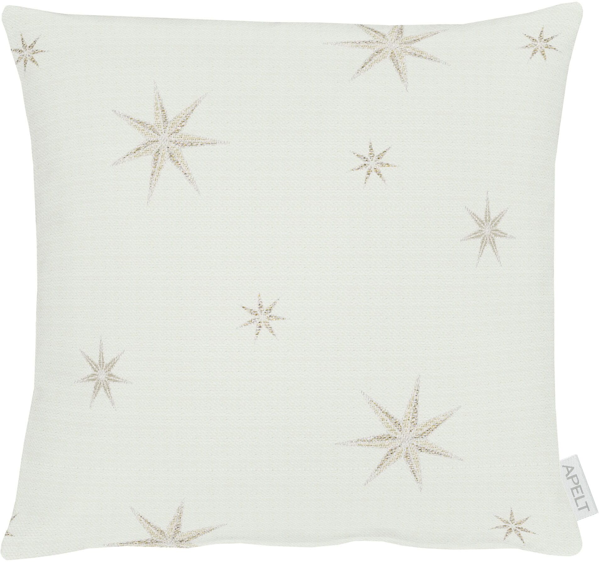 Dekokissen APELT "5842", beige (goldfarben, natur, sterne), B:39cm L:39cm, Polyester, Dekokissen_Sitzkissen_Kissenhüllen, Dekokissen goldfarben, natur, sterne B/L: 39cm x 39cm, 1 Stk.