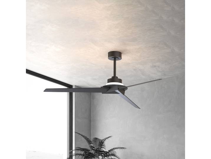 Ventilateur de plafond LED Brisa noir/bois, à courant continu, silencieux - Mantra Iluminación - Salon / séjour - Moderne