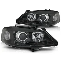 Scheinwerfer Angel Eyes passend für Opel Astra G Bj. 98-05 Schwarz