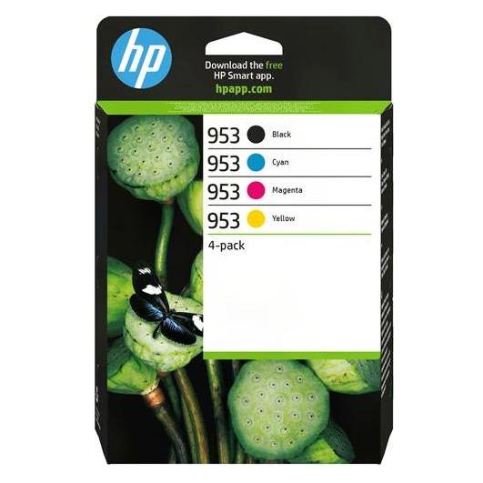 HP Hewlett-Packard 953 CMYK Original Ink Cart 4-Pack, 953 (6ZC69AE#30A)