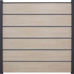 GroJa BasicLine Premium PVC-Steckzaun Sichtschutzzaun Sheffield Oak Sichtschutz Lamellenzaun