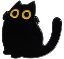 Discount Dollar Deals Black Cat Cinderella Brooch Cute Big Eyes Animal Metal Badge For Bags 4