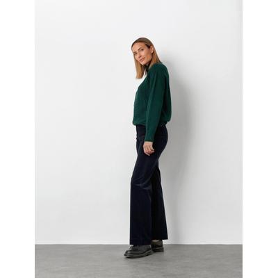Palazzohose TONI "Jenny Wide", Damen, Gr. 42K, Kurzgrößen, blau (dunkelblau 059), Cord, , Casual, slim fit normal, Hosen Palazzohose, aus feinem Cord