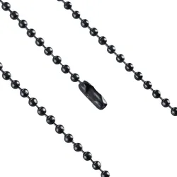 100 SPRINTIS Kugelkette 200 mm, schwarz, 100 Stück, 2,4 mm Durchmesser, ideal als Schlüsselanhänger und für kreative DIY-Projekte im Handwerk, Metall