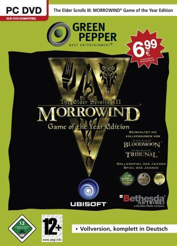 Bethesda Softworks - The Elder Scrolls: Morrowind - Game of theYear-Edition [Green Pepper] - Preis vom 11.10.2026 23:13:37 h