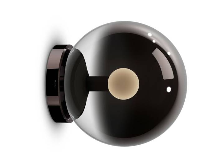 Occhio Wandleuchte Luna scura up, aus glänzendem Glas, LED-Fire