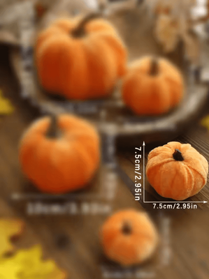 Inspire Curations Luxury Velvet Pumpkin Decor Elegant Fall & Thanksgiving Table Accent tk357 bs3010