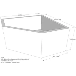 Badewannenträger passend für Galatea S 206 125 × 125 × 41,5 cm