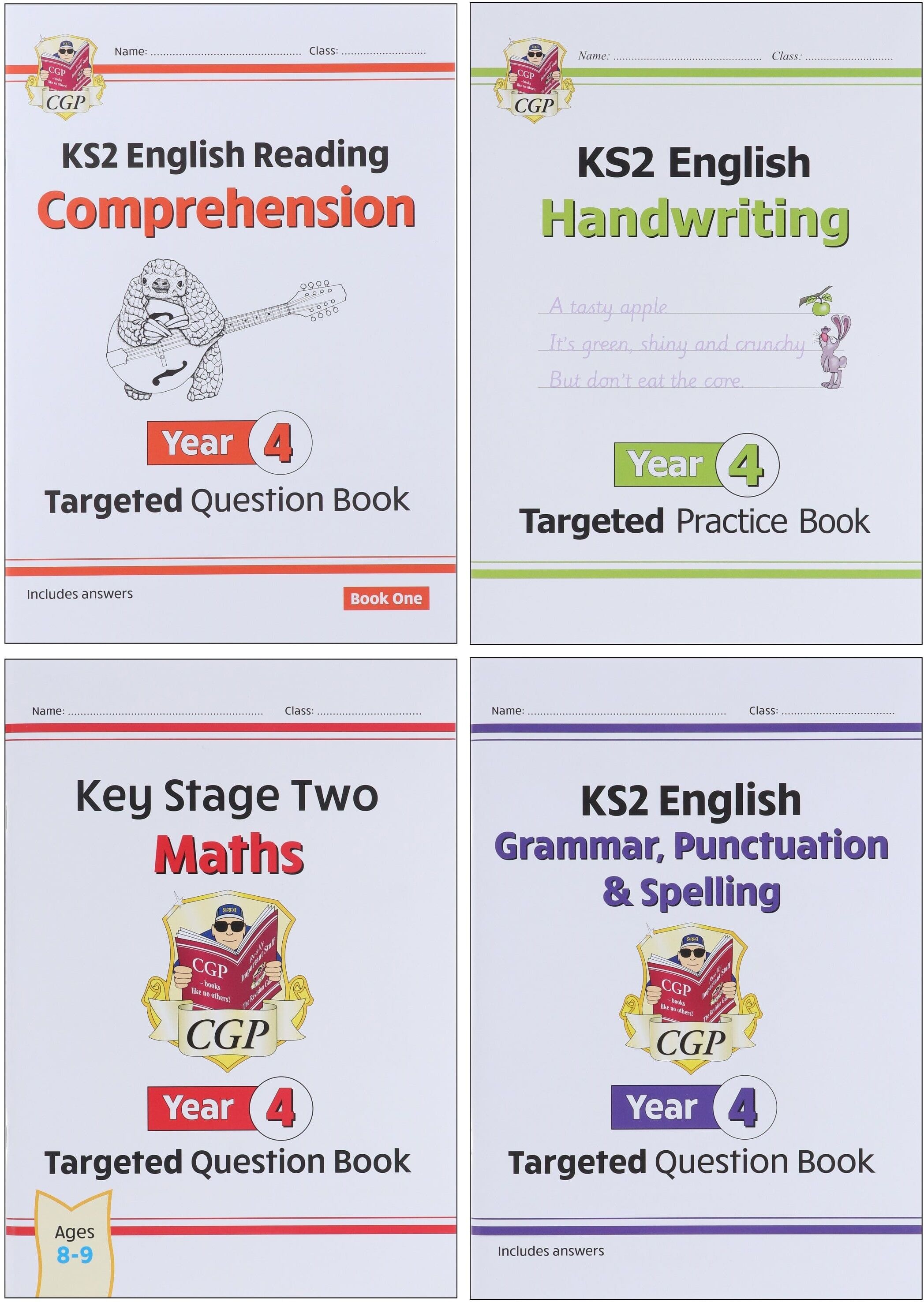 CGP KS2 (Year 4) Targeted Question and Practice Bundle 4 Books Collection Set - Ages 8-9 - Paperback Coordination Group Publications Ltd (CGP)