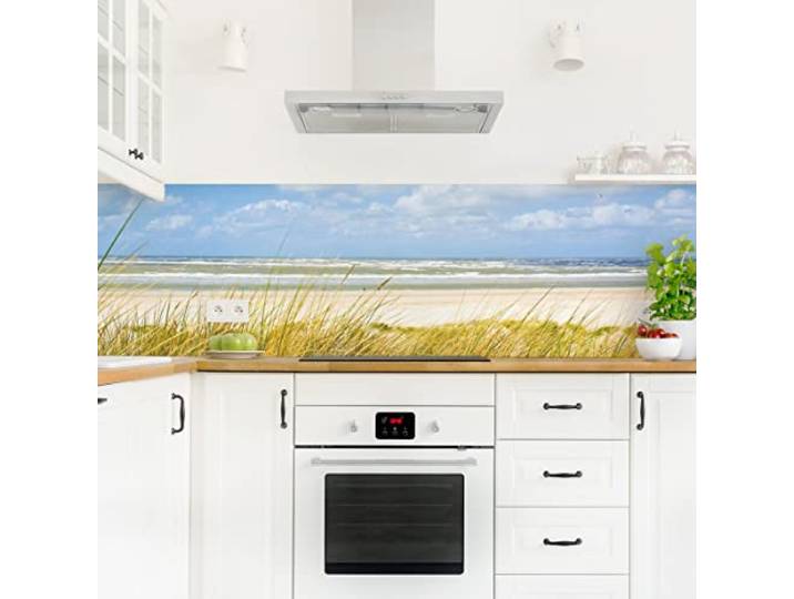 Bilderwelten Küchenrückwand Folie Glänzend 50x175 cm An der Nordseeküste Spritzschutz Fliesenspiegel Küche-Rückwand Motiv Klebefolie