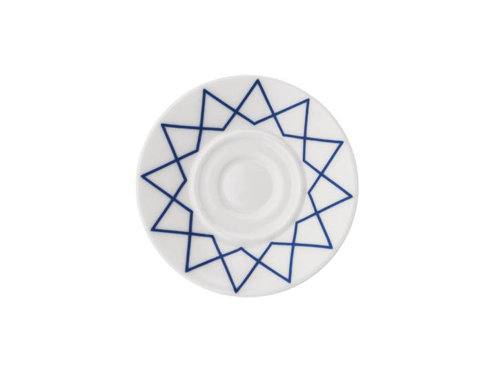 Alessi - Soucoupe La Bella Tavola - Bleu - Porcelaine fine - Designer Ettore Sottsass