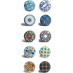 KERAMIKKNÖPFEN Set mit 10 in verschiedenen Farben und Formen 40 mm Durchmesser