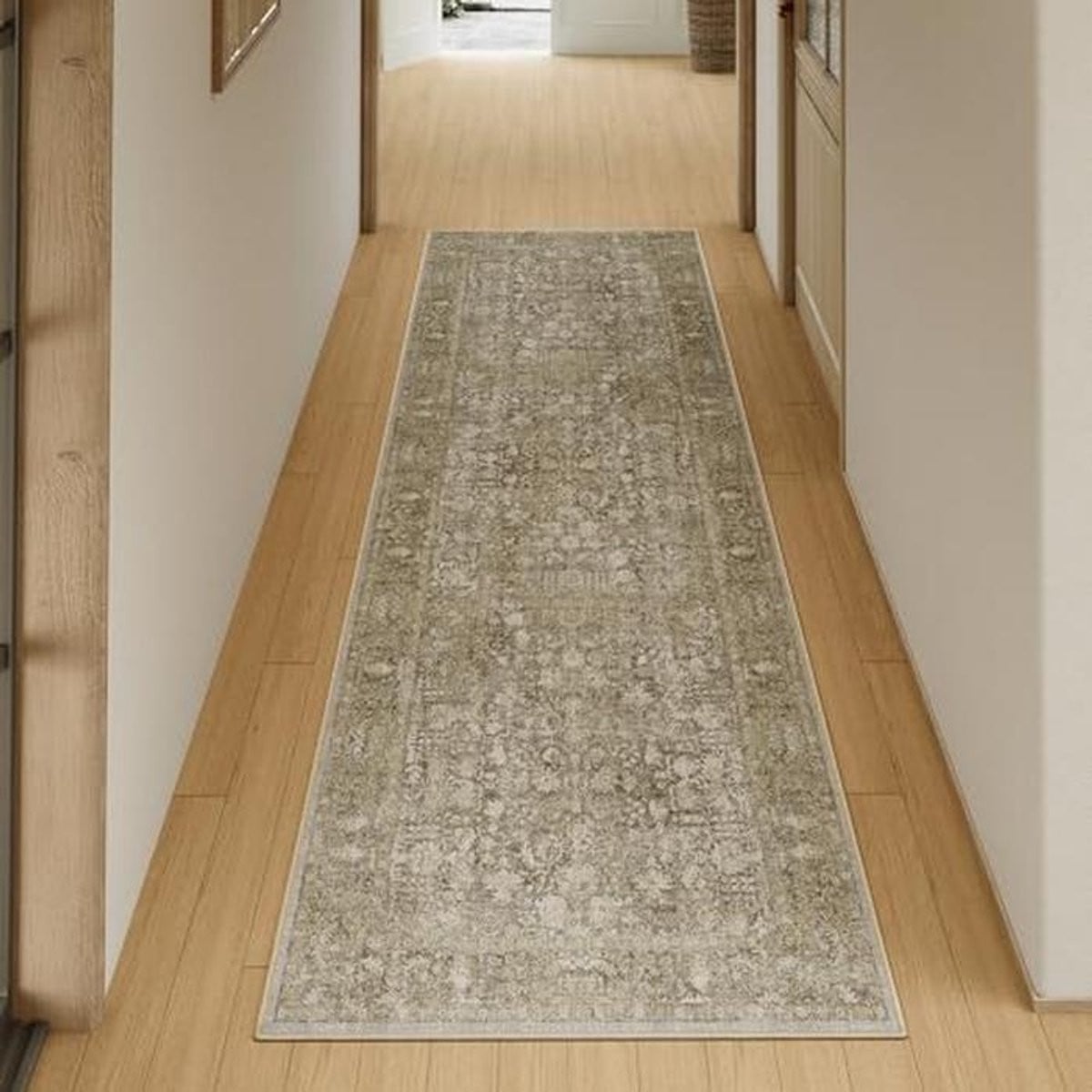 Vintage Loper Tapijt Bruin 60 x 180 cm met Antislip voor Keuken en Woonkamer