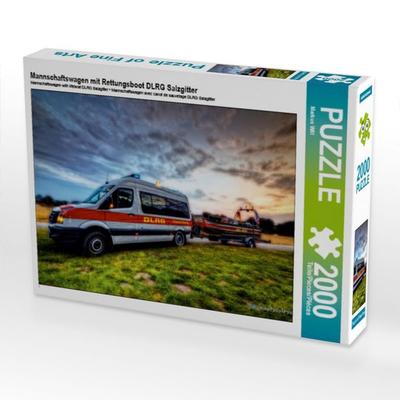 CALVENDO Puzzle Mannschaftswagen mit Rettungsboot DLRG Salzgitter | 2000 Teile Lege-Größe 90x67cm Foto-Puzzle für glückliche Stunden