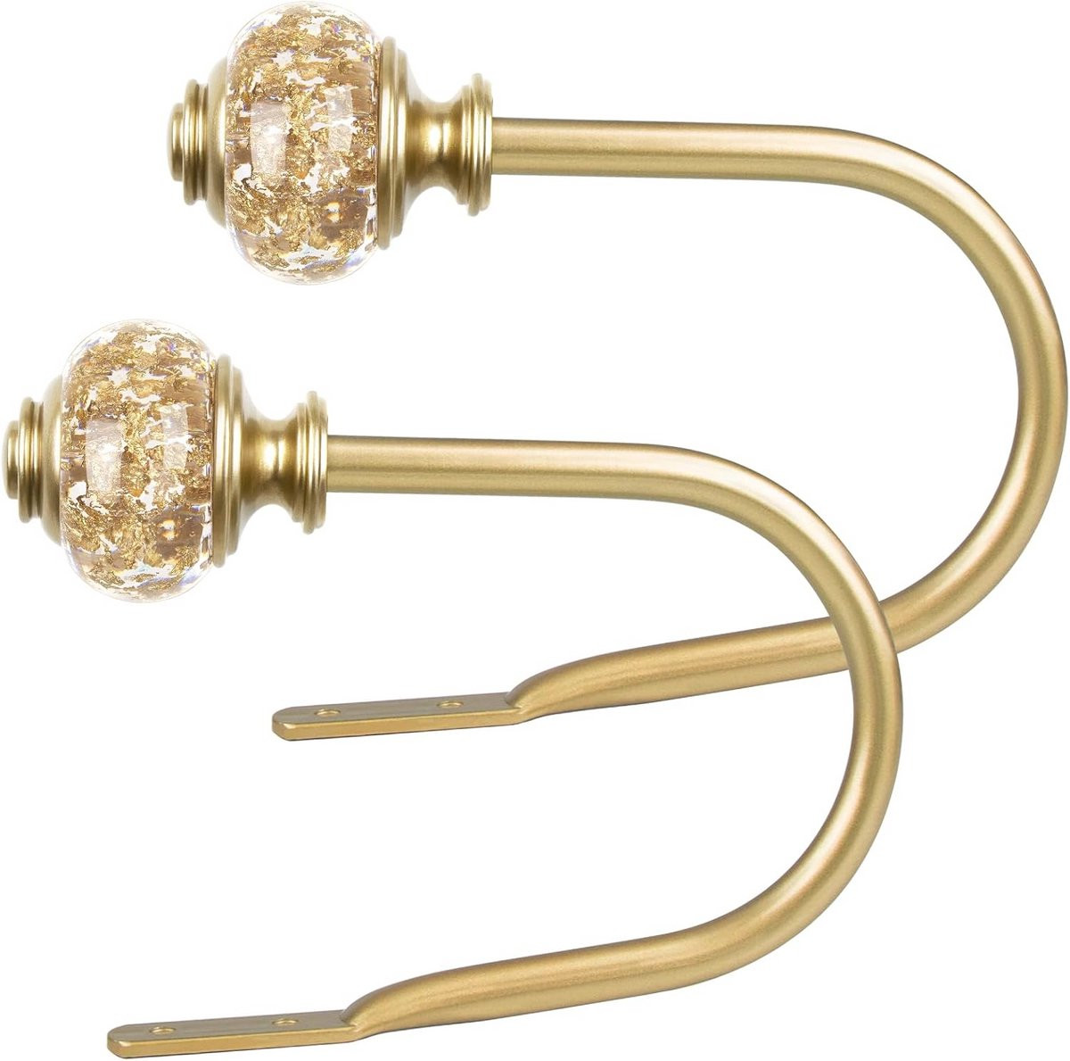 Decoratieve gouden gordijnbinders met doorschijnende eindstukken - 2 stuks