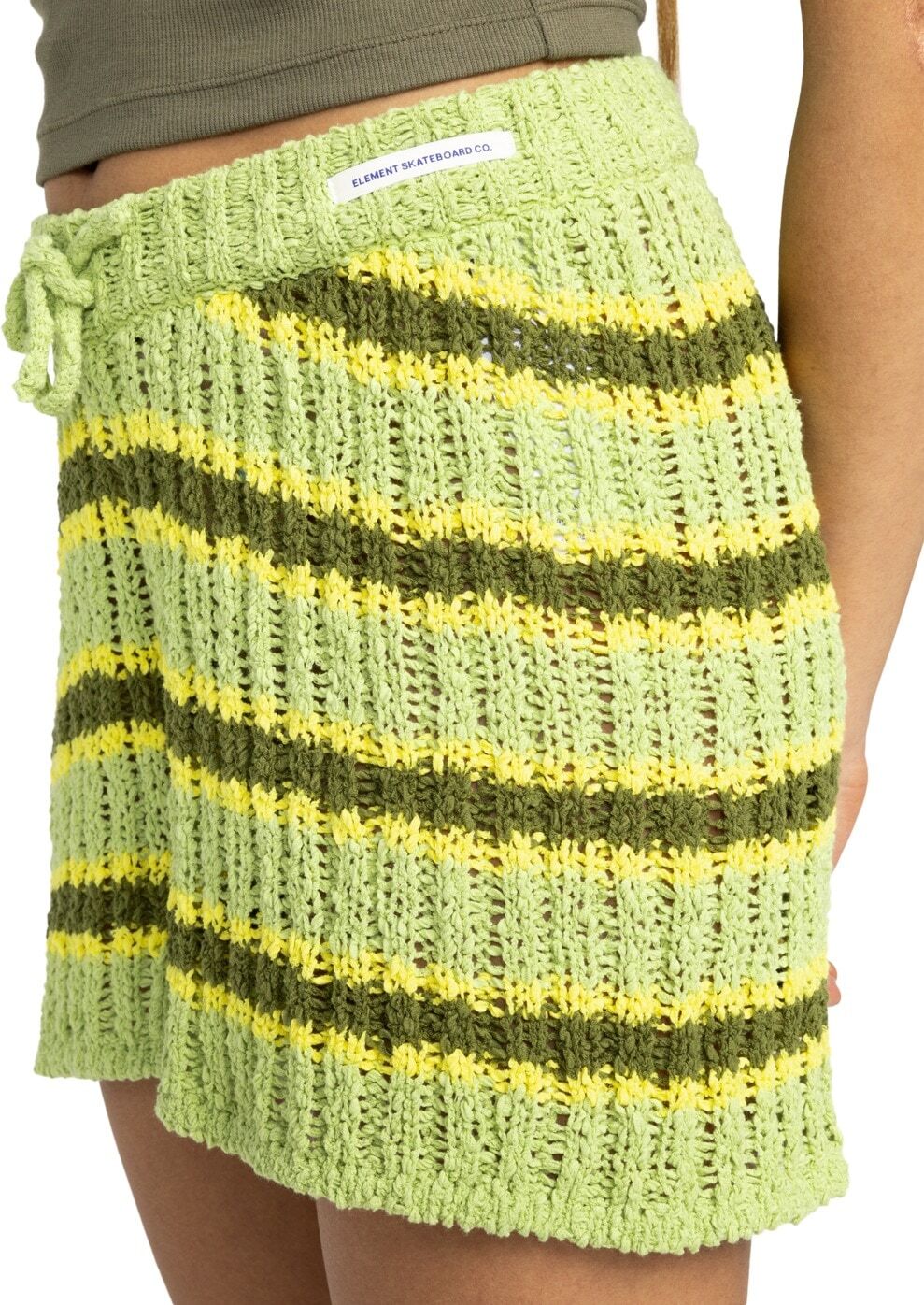 Shorts ELEMENT "Flip", Damen, Gr. M, Normalgrößen, grün (lettuce, aurora, mafly), Obermaterial:[Hauptgewebe] 77% Baumwolle, 23% Nylon., Hosen Shorts