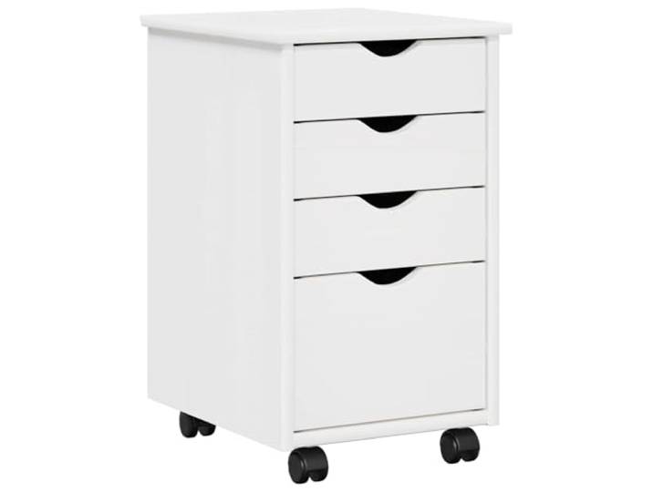 GFEROMRF Rollschrank Mit Rad Weiß 34x39x56 cm Massives Kiefernholz Massives Kiefernholz, matte Oberfläche, Rollen, versenkte Griffe, Schubladen, pflegeleicht