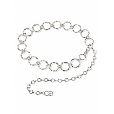 Kettengürtel "Millane", Damen, Gr. onesize, silber, Metall, COLLEZIONE ALESSANDRO, unifarben, Basic, Gürtel, mit runden Metallelemente