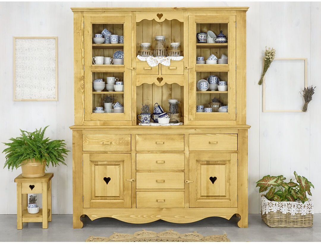 Union Rustic Dambrosio Display Cabinet Natural Oil 197cm H X 160cm W X 45cm D