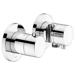 KEUCO PLAN BLUE Thermostatarmatur-Set Unterputz für 2 Verbraucher mit Schlauchanschluss und Brausehalter verchromt