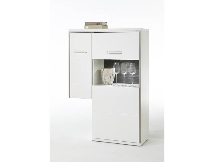 Highboard Trento 4 , weiß Hochglanz , ohne Beleuchtung