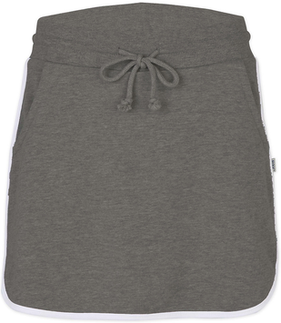 Boxercraft BW6401 French Terry Skort in Charcoal Heather/White size Small   70/30 cotton/polyester french terry