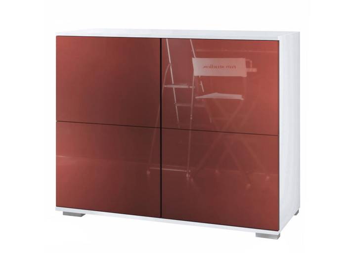 Vladon Kommode Rova Bordeaux Hochglanz, 92.5x75.5x35 cm, Kleinmöbel, Kommoden, Kommoden